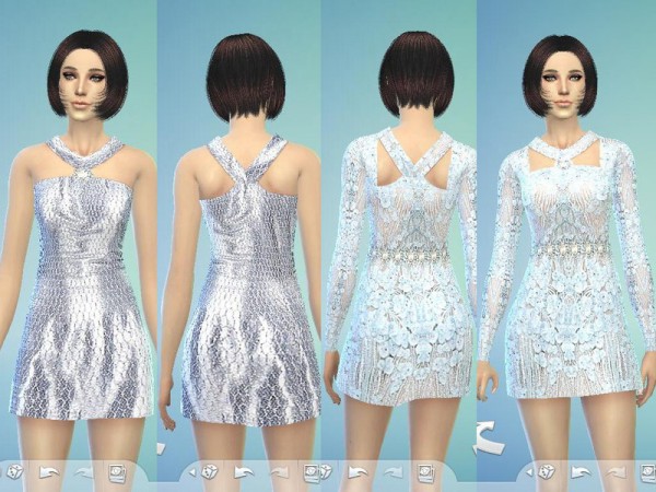  The Sims Resource: White Mini Dress by TatyanaName