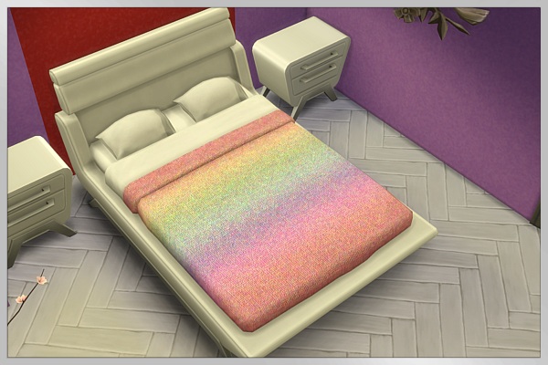  Blackys Sims 4 Zoo: Rainbow color bed by Cappu