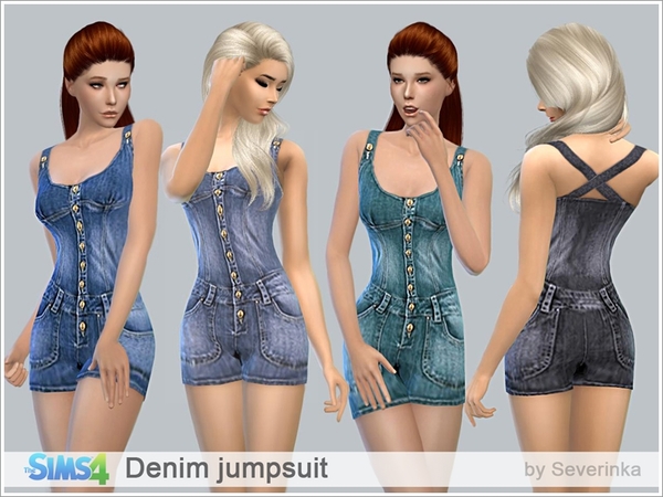  The Sims Resource: Denim jumpsuit by Sevrinka