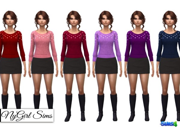  NY Girl Sims: Valentines Sweater with Mini Skirt