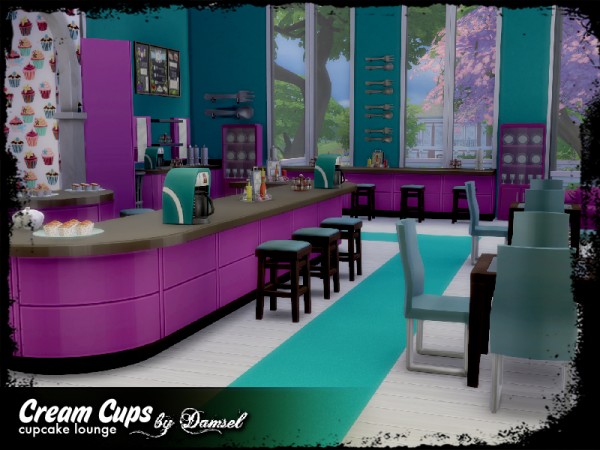  The Sims Resource: Cream Cups Lounge by Damsel In Decease