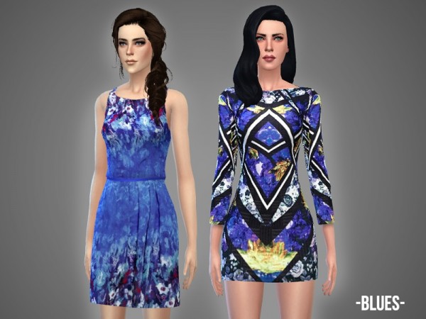  The Sims Resource: Blues dress set by April