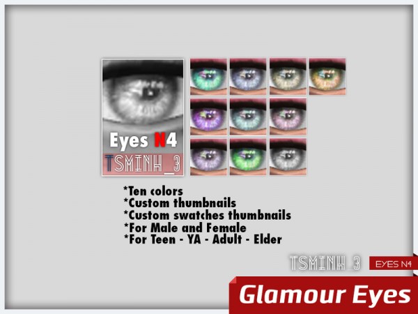 The Sims Resource: Glamour Eyes by tsminh 3