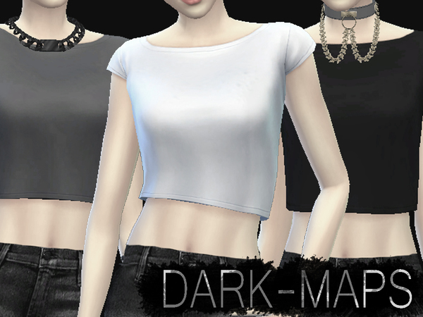  The Sims Resource: Basic Crop Tops by Dark Maps