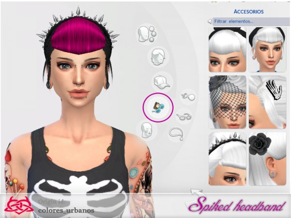  The Sims Resource: Spiked Headband by Colores Urbanos