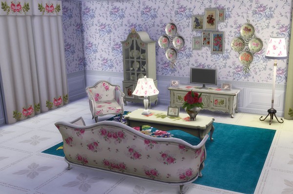 Sims Creativ: Shabby Chic Livingroom by HelleN