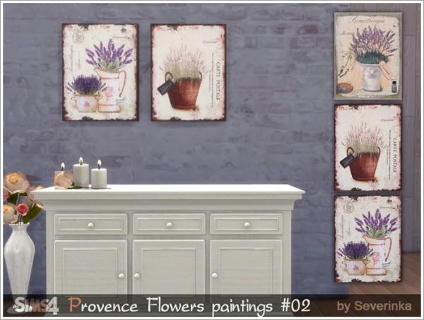  Sims by Severinka: Provence paintings set Flowers