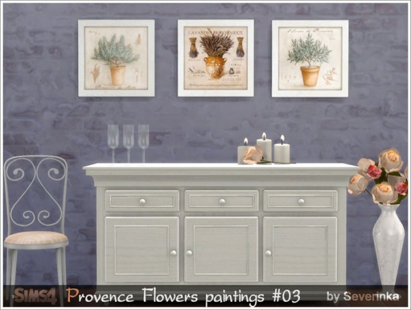  Sims by Severinka: Provence paintings set Flowers