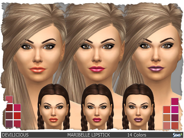  The Sims Resource: Maribelle Lipstick by Devilicious