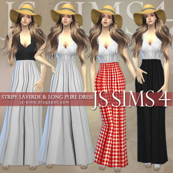  JS Sims 4: Stripe Laverde Dress & Long Pure Dress