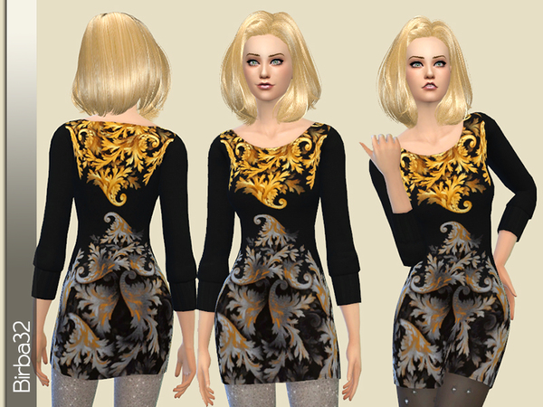  The Sims Resource: Wool mini dress by Birba32