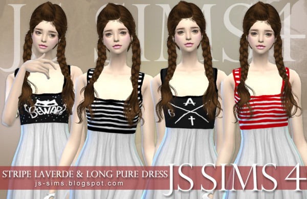  JS Sims 4: Stripe Laverde Dress & Long Pure Dress