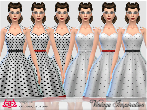  The Sims Resource: Recolor Rockabilly Dress4 lunares 2 by Colore Urbanos