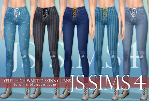  JS Sims 4: Eyelet High Waisted Skinny Jeans