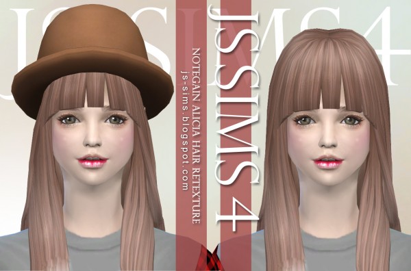  JS Sims 4: NotEgain Alicia hairstyle retextured