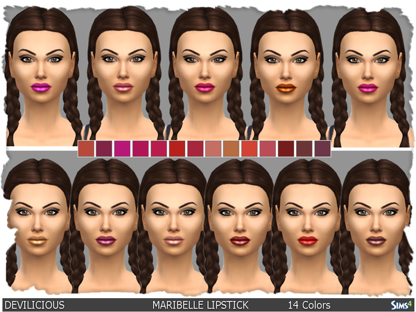  The Sims Resource: Maribelle Lipstick by Devilicious