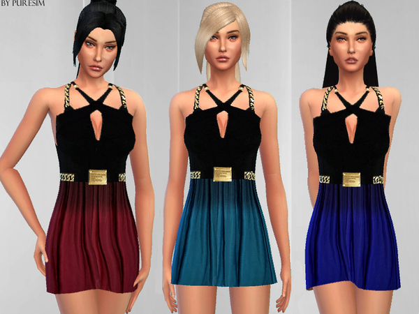  The Sims Resource: Ombre Dress by PureSim