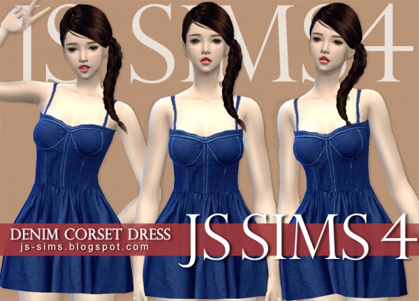  JS Sims 4: Denim Corset Dress