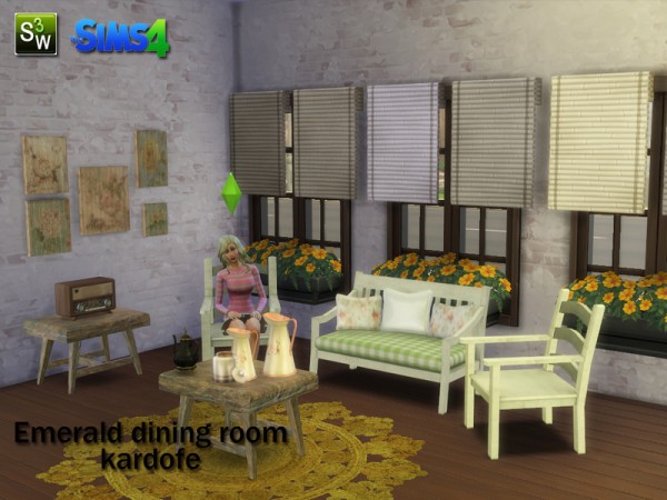  The Sims Resource: Emerald dining room by Kardofe