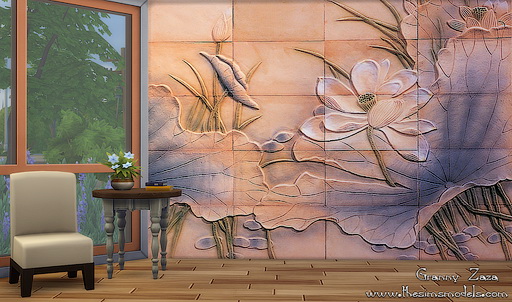  The Sims Models: Lotus walls by Granny Zaza