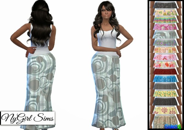  NY Girl Sims: TS3 Patterned Maxi Skirts