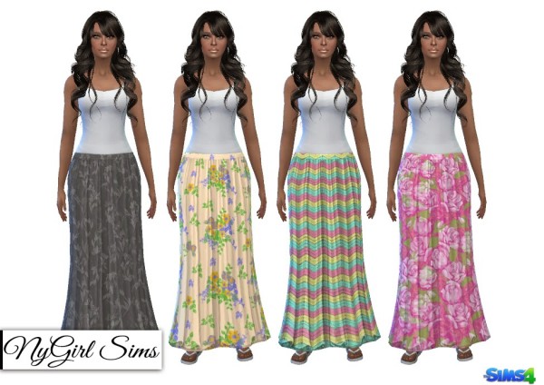  NY Girl Sims: TS3 Patterned Maxi Skirts