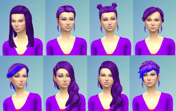 Mod The Sims: Recoloured Purple and Eyebrow Set by wendy35pearly