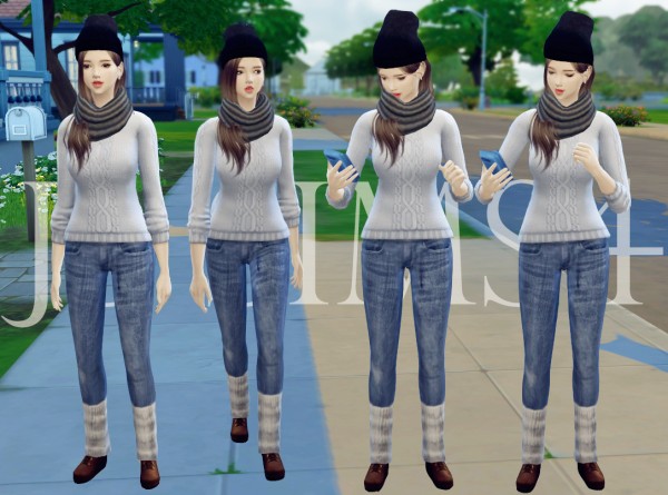  JS Sims 4: Denim Jeans With Warm Socks