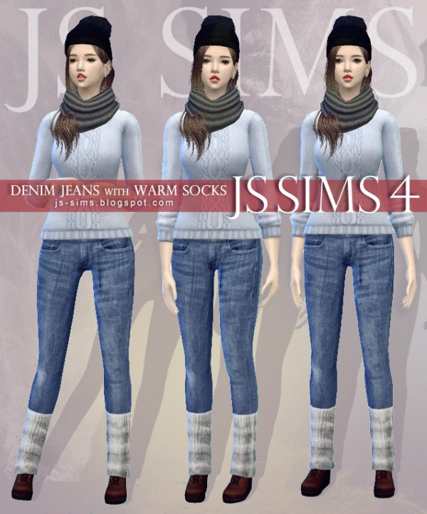  JS Sims 4: Denim Jeans With Warm Socks