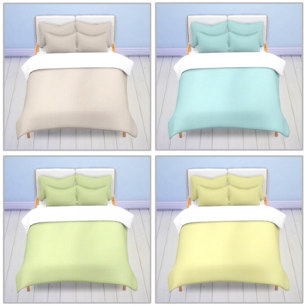  Saudade Sims: Stockholm bed 20 recolors of the blanket and pillows