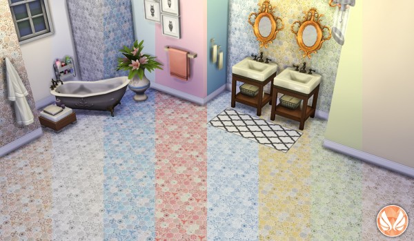 Simsational designs: Classic Wall Set   Eclectic Hexagon Tile Walls and Flooring