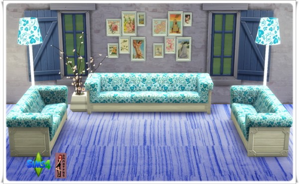  Annett`s Sims 4 Welt: Living Room Set Blue