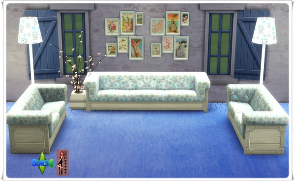  Annett`s Sims 4 Welt: Living Room Set Blue
