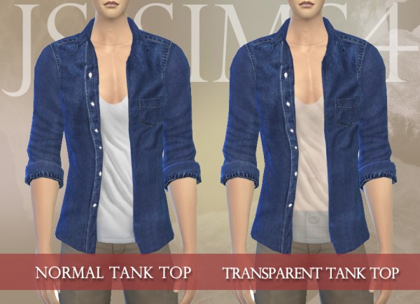  JS Sims 4: V Neck Tank Top With Shirt