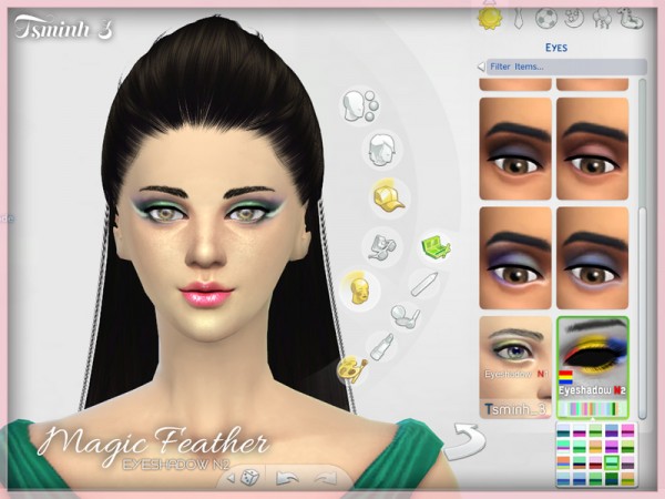  The Sims Resource: Magic Feather Eyeshadow by tsminh 3