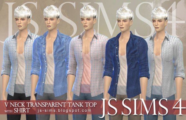  JS Sims 4: V Neck Tank Top With Shirt