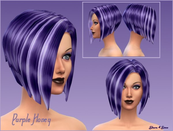  Shara 4 Sims: Purple Honey Hair
