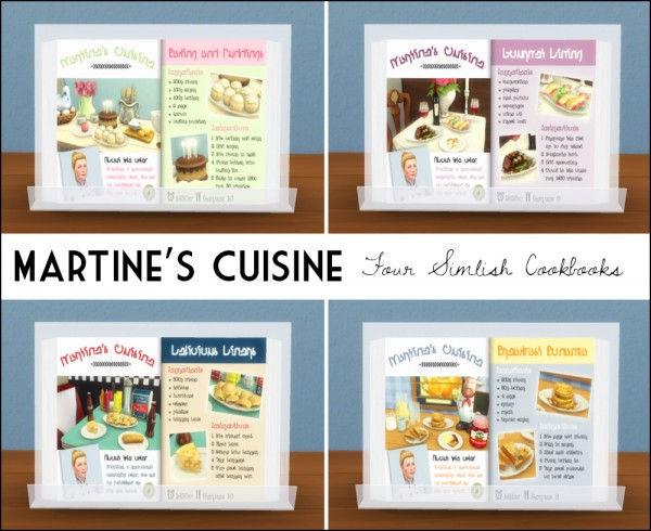 Martine’s Cuisine: Four Simlish cookbooks