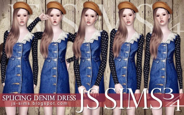  JS Sims 4: Splicing Denim Dress