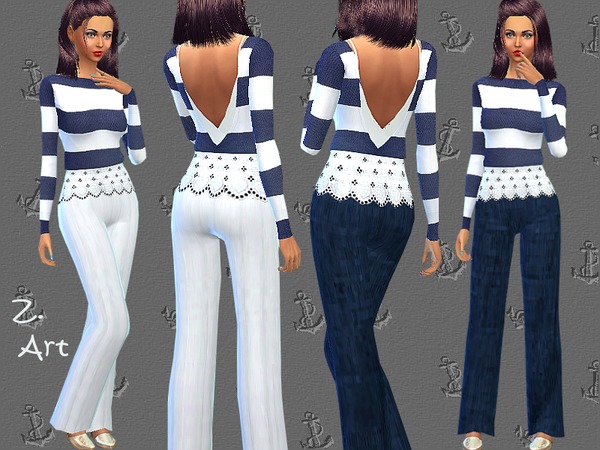  The Sims Resource: Sailing outfit by Zuckerschnute20