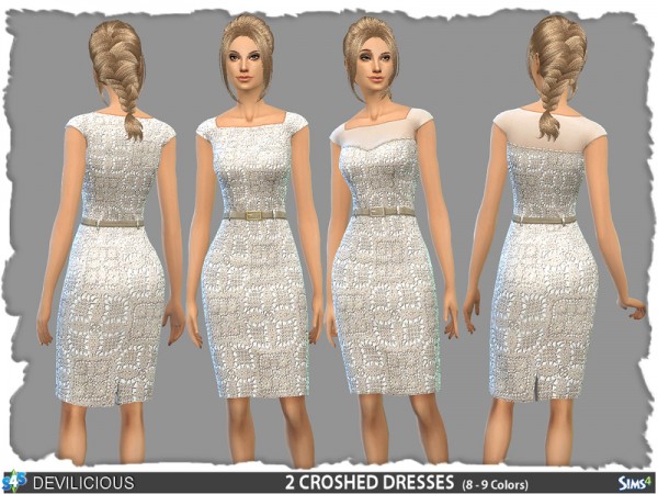  The Sims Resource: 2 Croshed Dresses by Devilicious