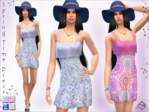 The Sims Resource: Spring Time Dress by Devirose