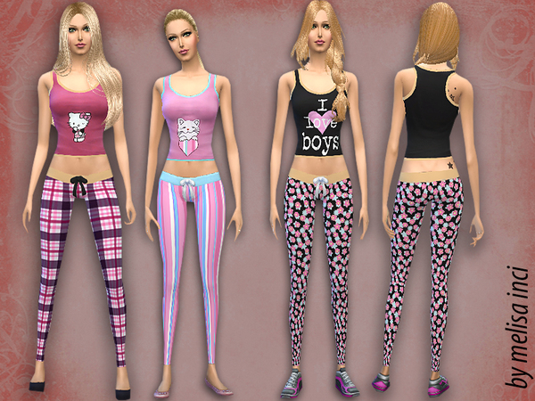  The Sims Resource: Women Pajama Set by Melisa Inci