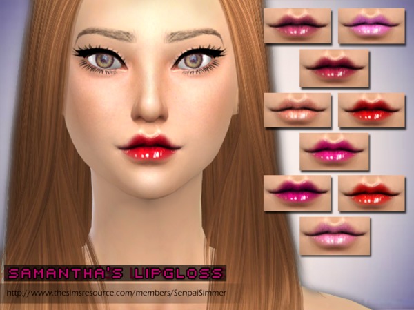  The Sims Resource: Samanthas Lipgloss by Senpai Simmer