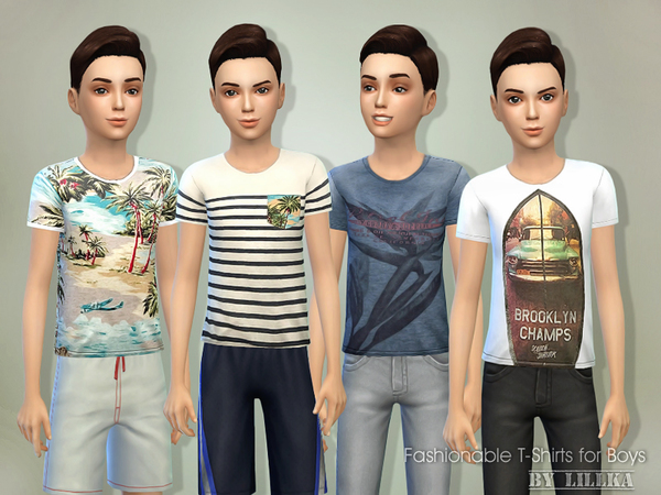  The Sims Resource: T Shirts for Boys 01 by lillka