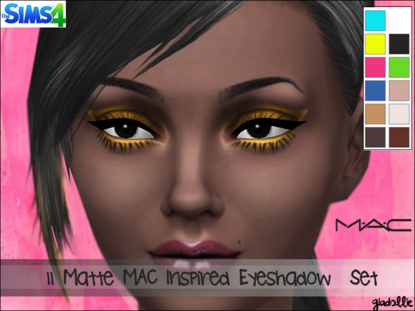  The Sims Resource: 11 Matte Mac Inspired Eyeshadow set by Giadollie11