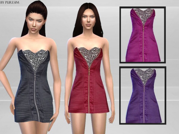  The Sims Resource: Strapless Dress by PureSim