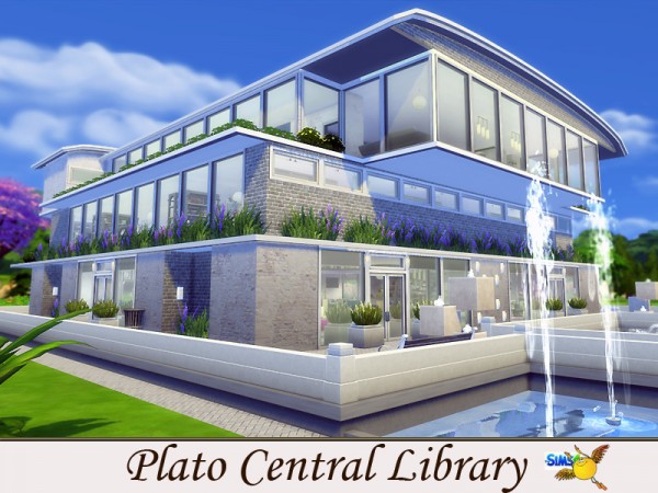  The Sims Resource: Plato Central Library by Evi