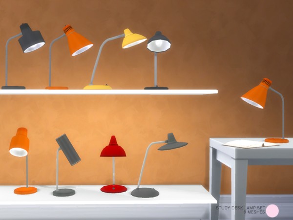  The Sims Resource: Study Desk Lamp Set by DOT