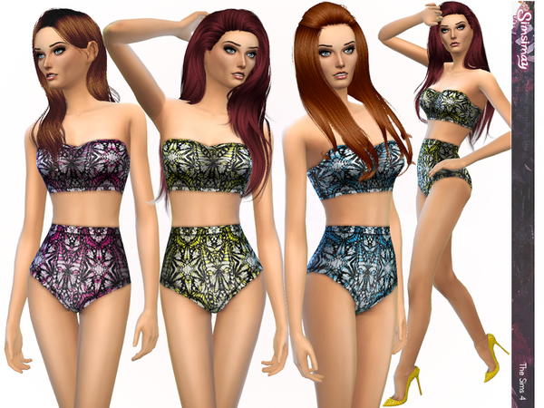  The Sims Resource: Butterfly Effect Print Design Bikinis by Simsimay